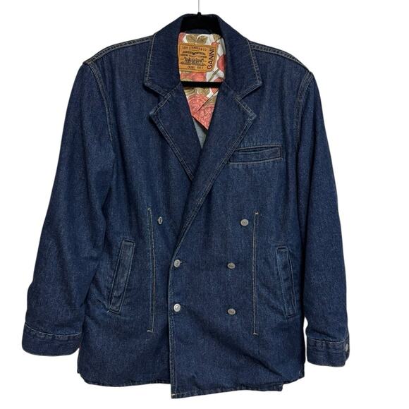 GANNI x Levi’s Double-Breasted Oversized Denim Jacket - Size S - Picture 4 of 11